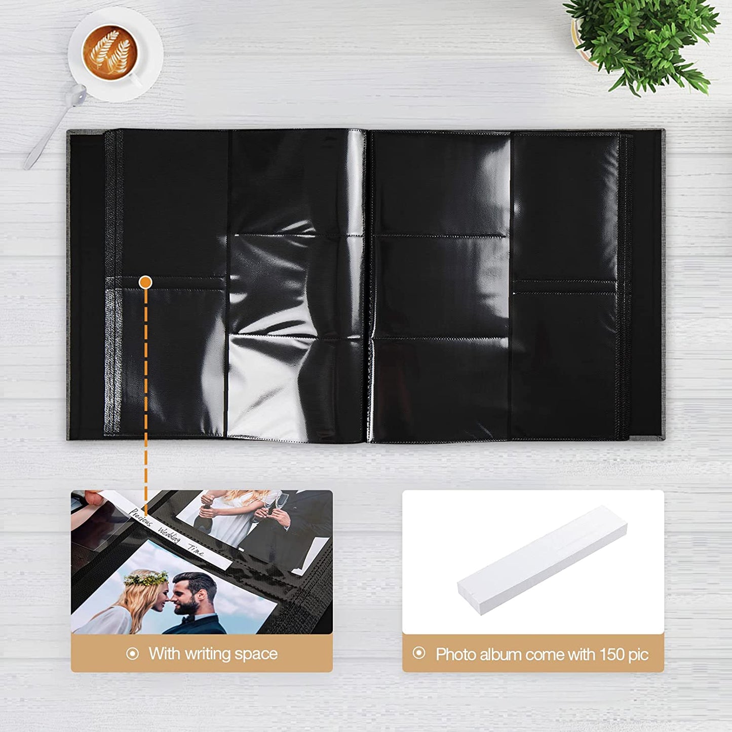 Linen Hardcover Photo Album 4X6 1000 Photos Large Capacity for Family Wedding Anniversary Baby Vacation (Gray, 1000 Pockets)